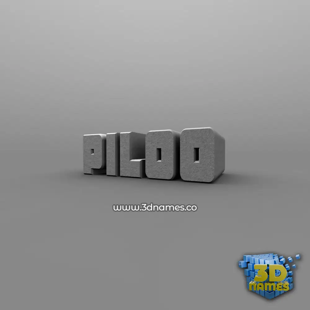 piloo in Solid Grey style - 3D name wallpaper