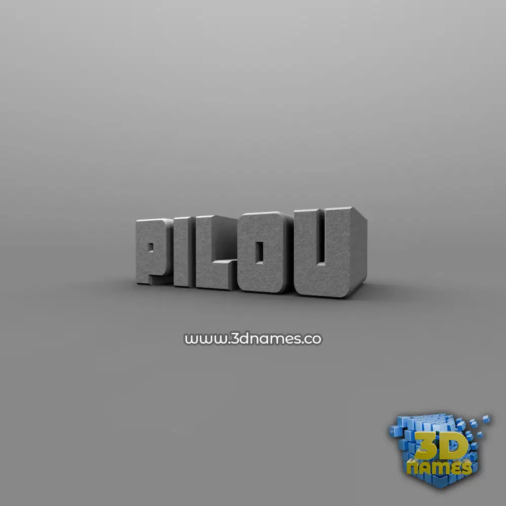 pilou in Solid Grey style - 3D name wallpaper