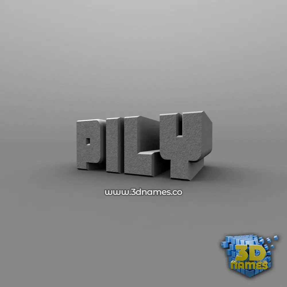 pily in Solid Grey style - 3D name wallpaper