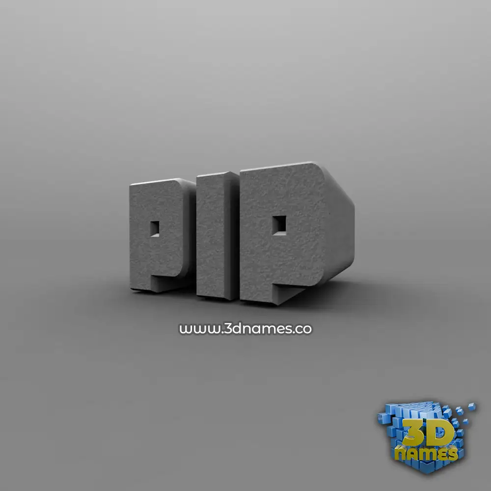 pip in Solid Grey style - 3D name wallpaper