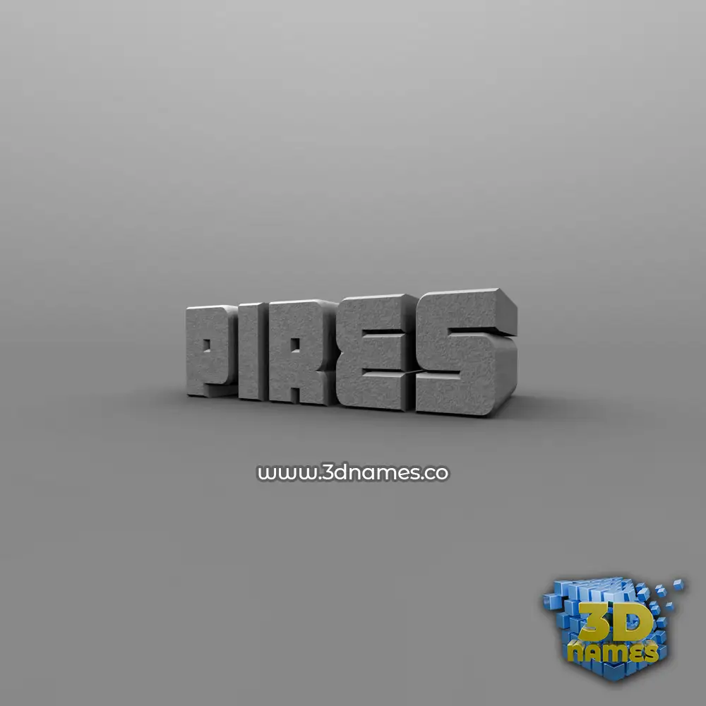 pires in Solid Grey style - 3D name wallpaper