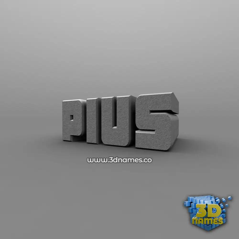 pius in Solid Grey style - 3D name wallpaper