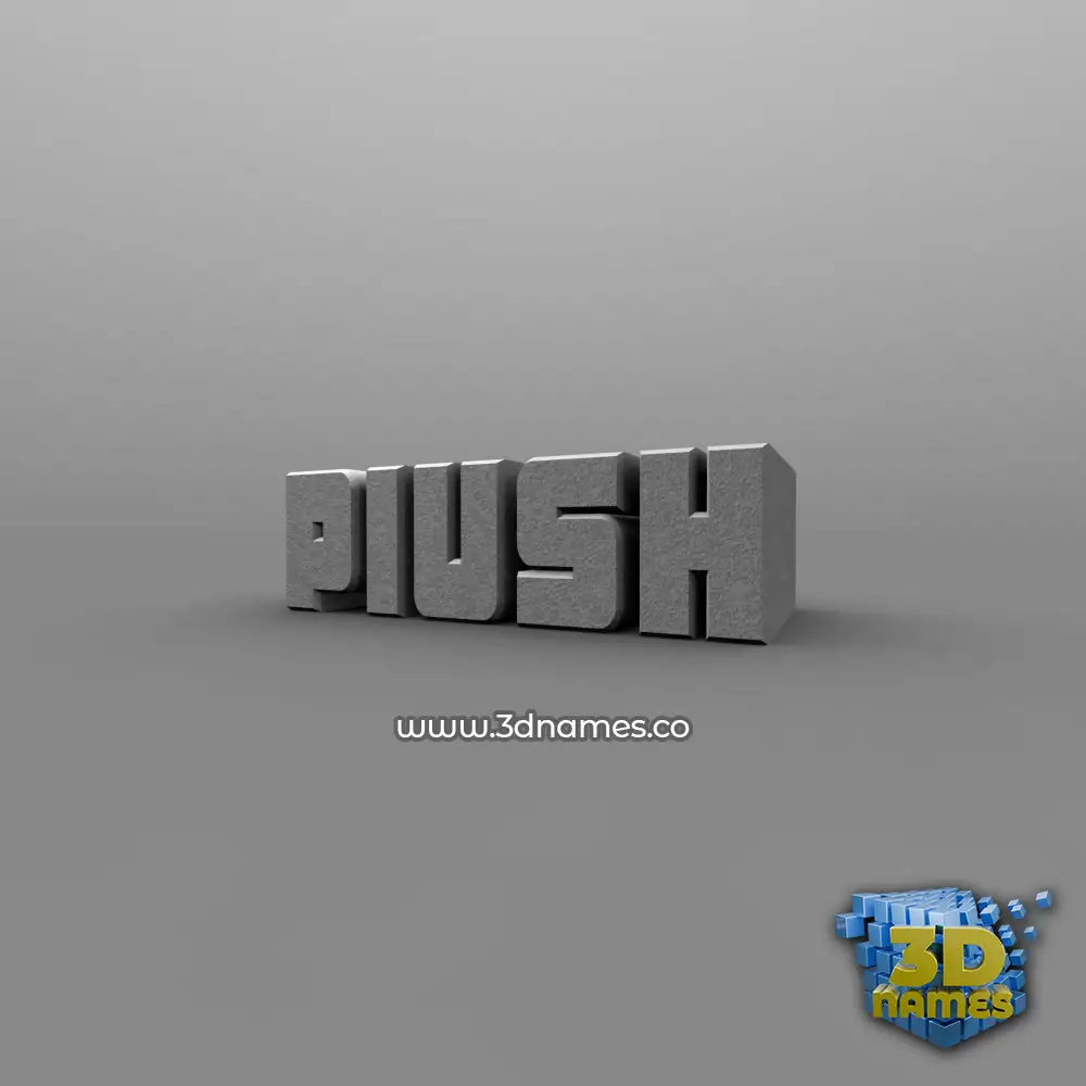 piush in Solid Grey style - 3D name wallpaper