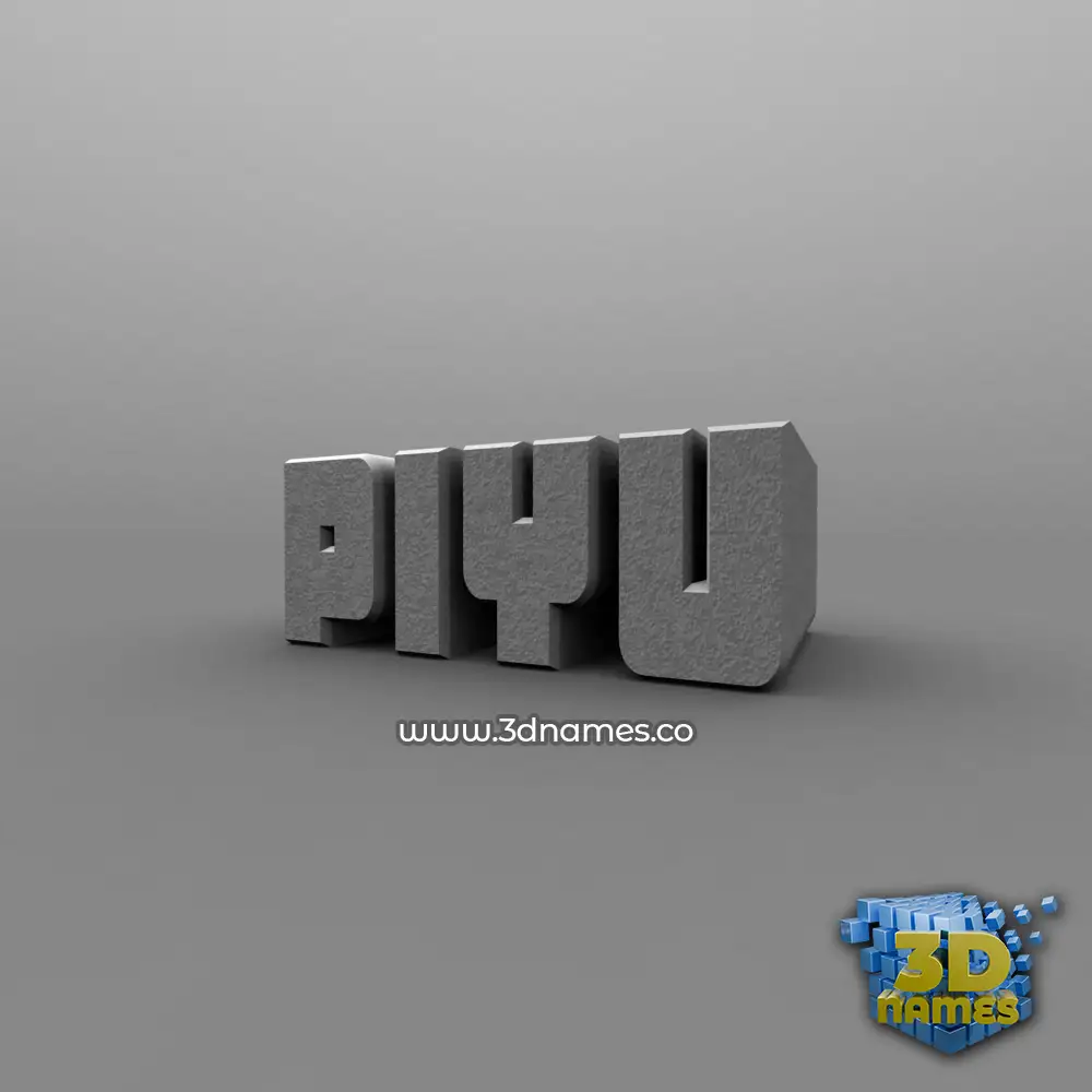 piyu in Solid Grey style - 3D name wallpaper