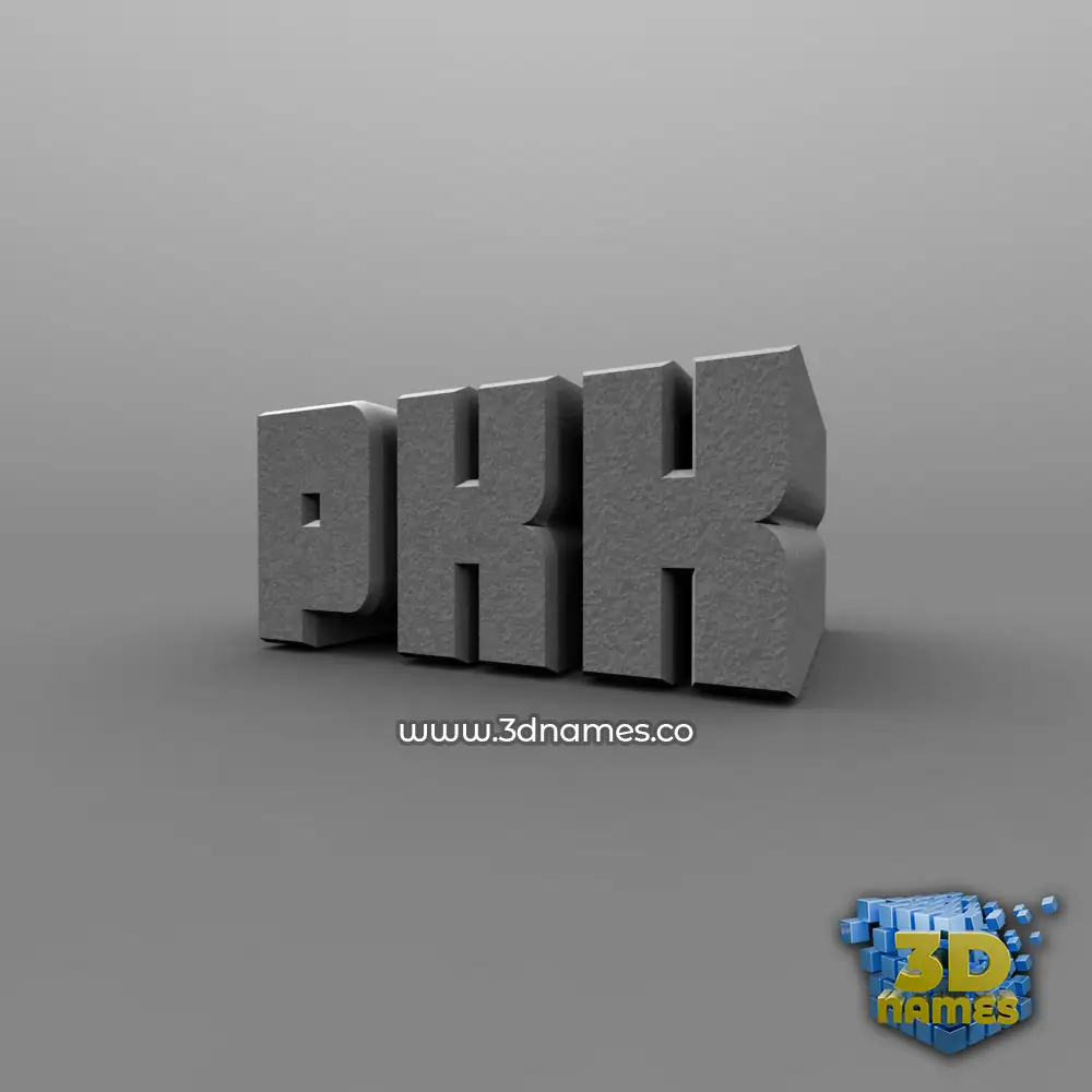 pkk in Solid Grey style - 3D name wallpaper