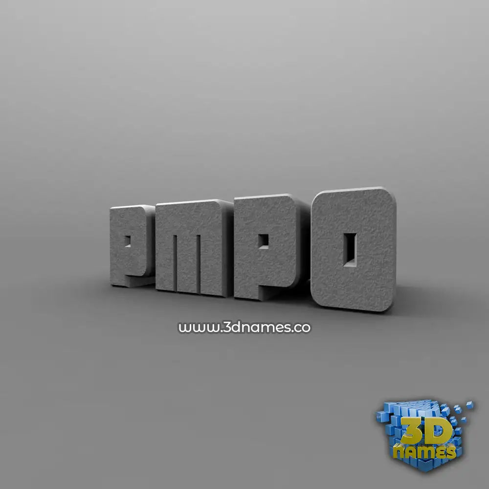 pmpo in Solid Grey style - 3D name wallpaper