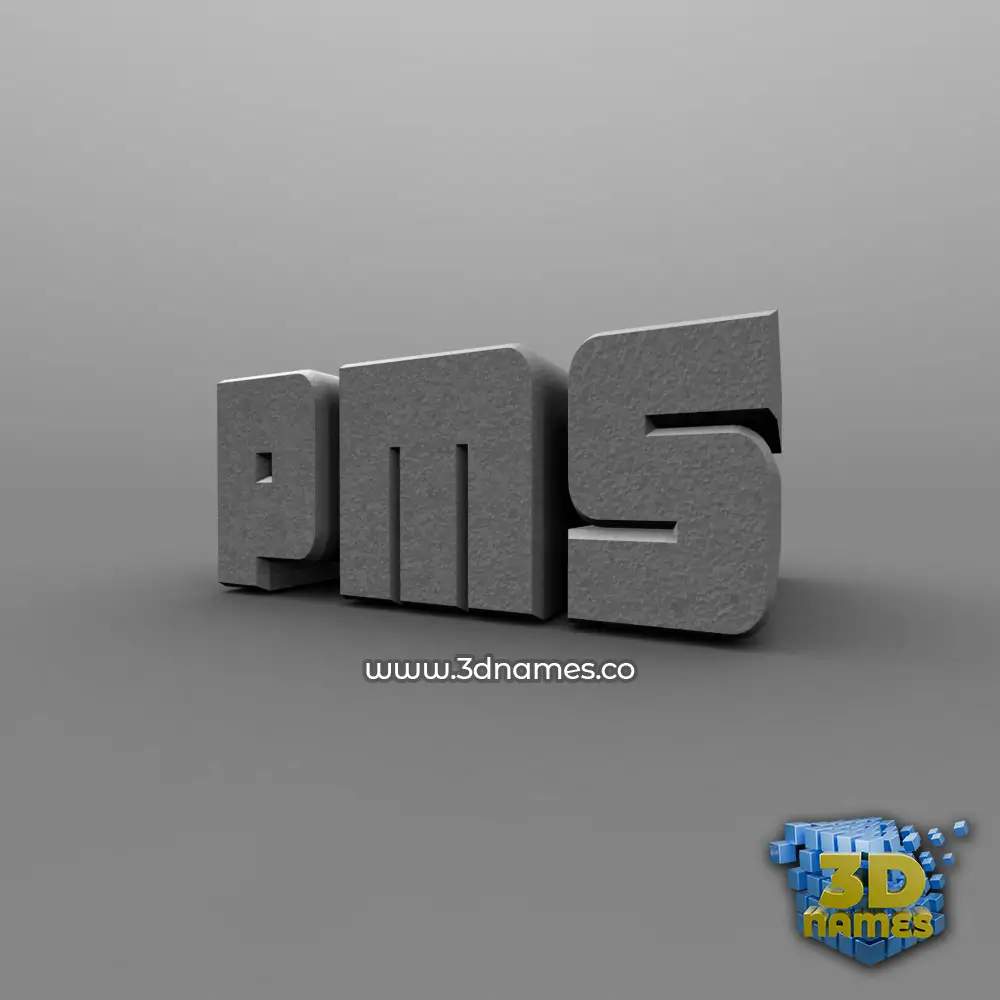 pms in Solid Grey style - 3D name wallpaper