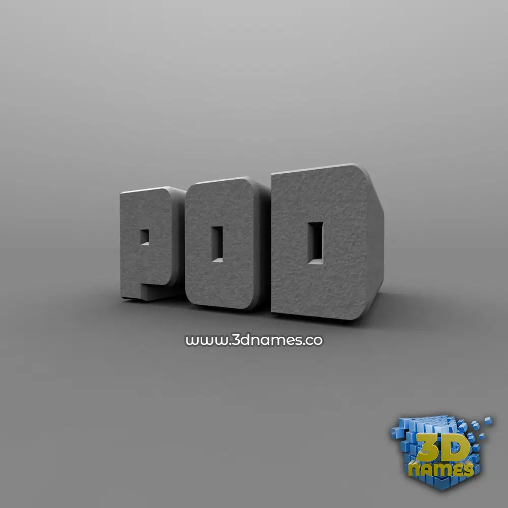 pod in Solid Grey style - 3D name wallpaper