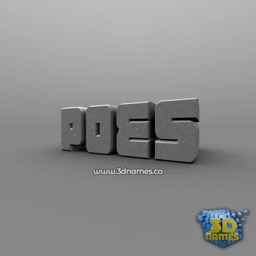 poes in Solid Grey style - 3D name wallpaper