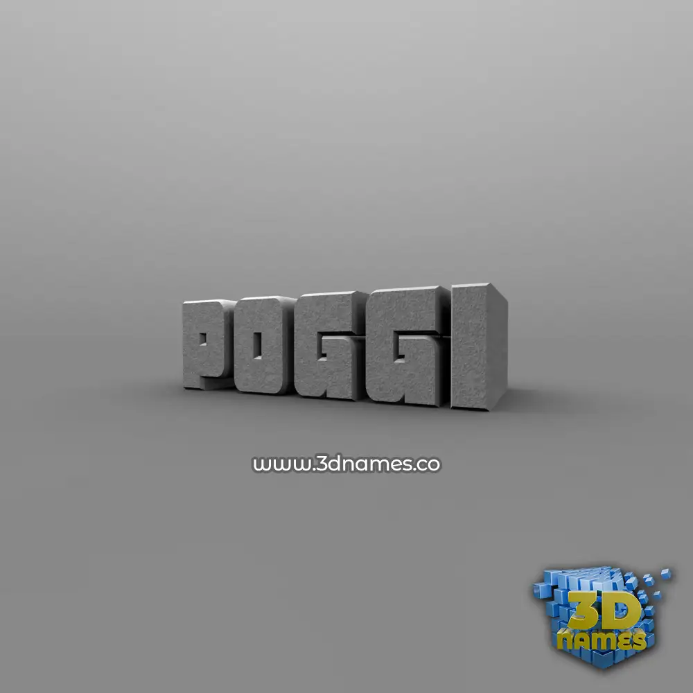 poggi in Solid Grey style - 3D name wallpaper