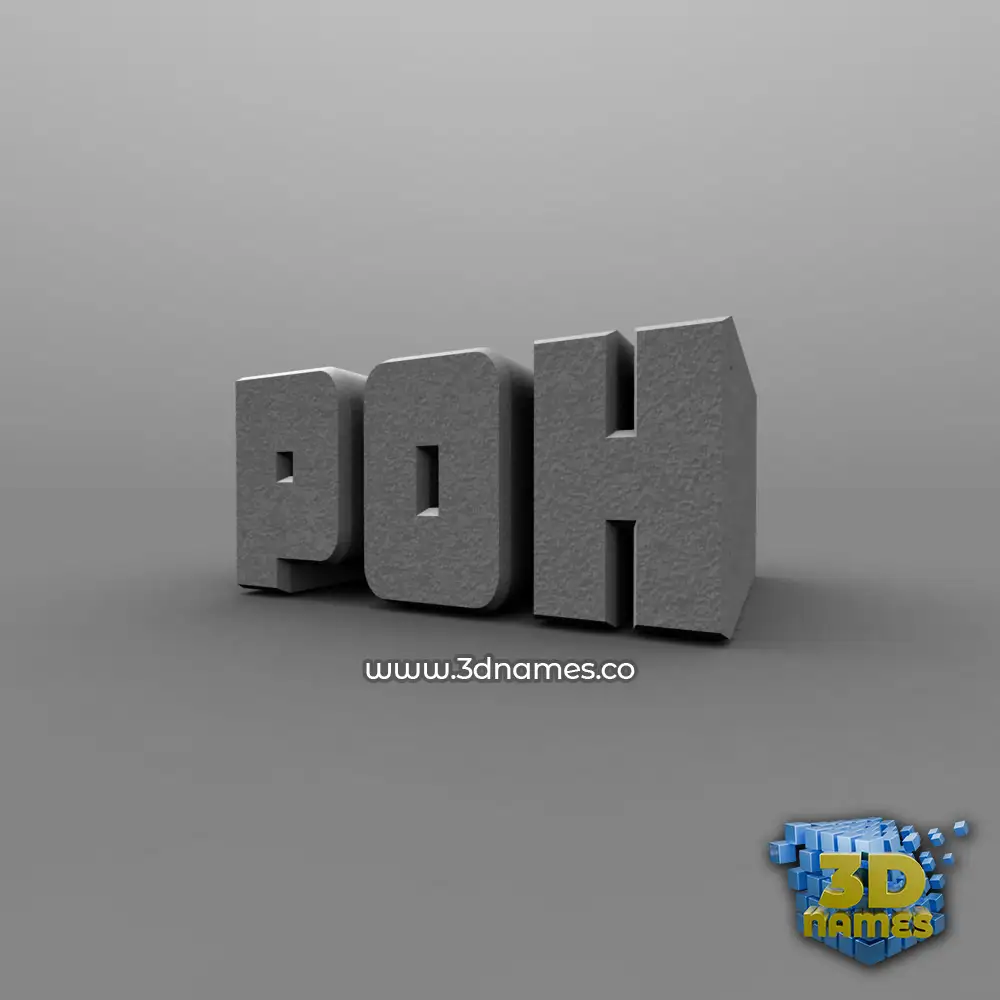 poh in Solid Grey style - 3D name wallpaper