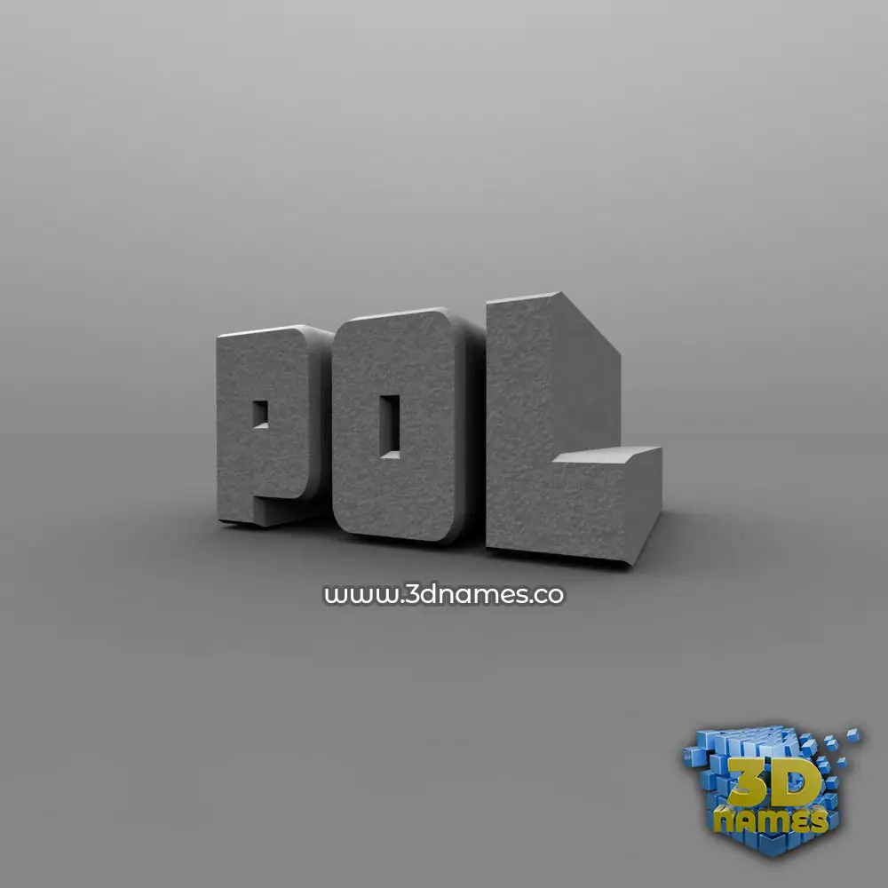 pol in Solid Grey style - 3D name wallpaper
