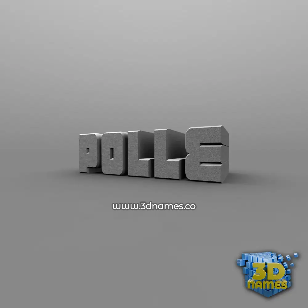 polle in Solid Grey style - 3D name wallpaper