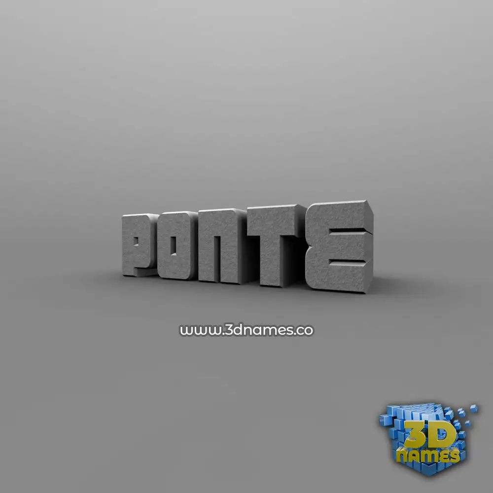 ponte in Solid Grey style - 3D name wallpaper