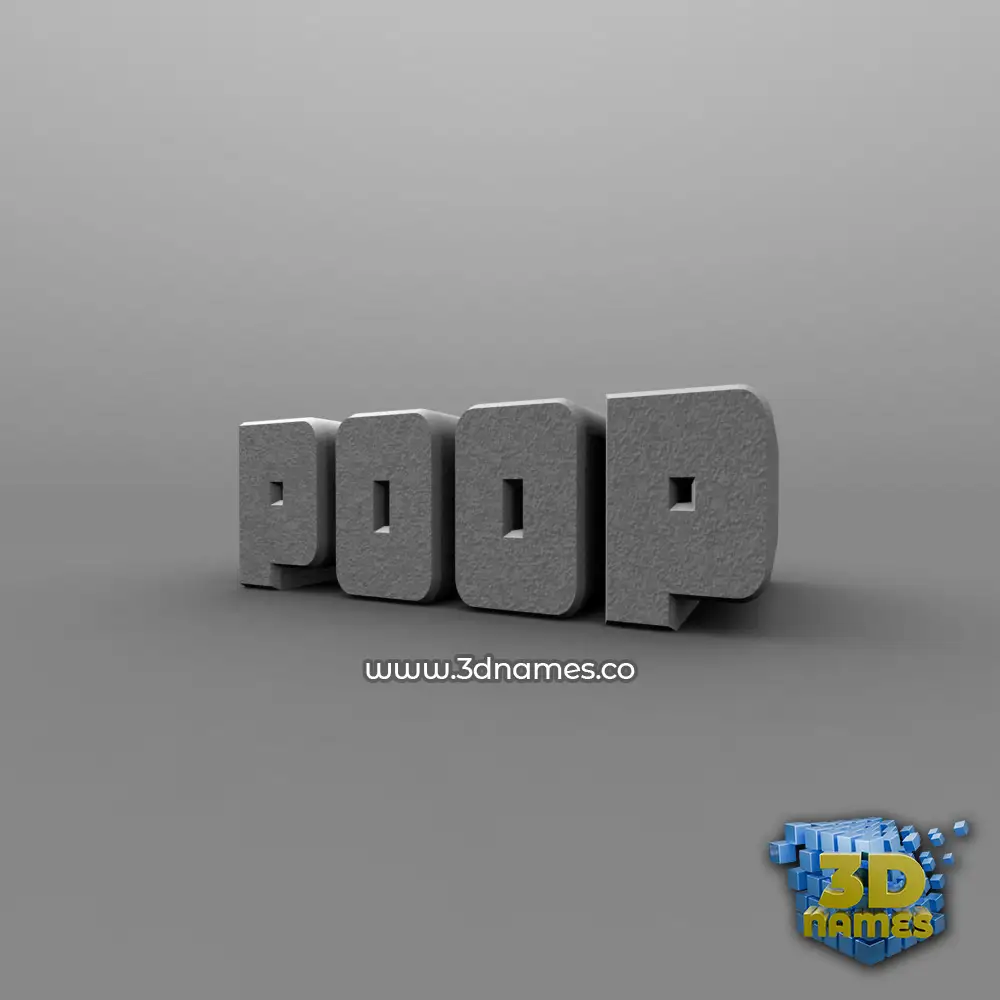 poop in Solid Grey style - 3D name wallpaper