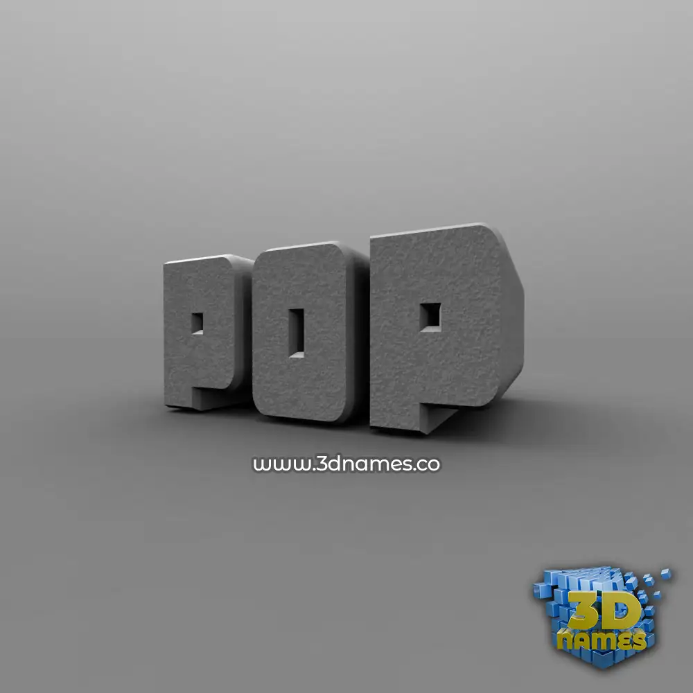 pop in Solid Grey style - 3D name wallpaper