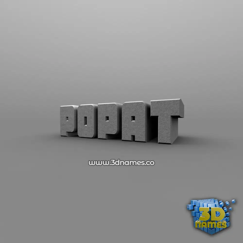 popat in Solid Grey style - 3D name wallpaper