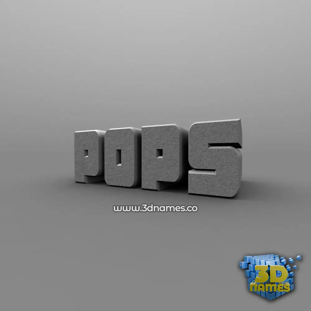 pops in Solid Grey style - 3D name wallpaper