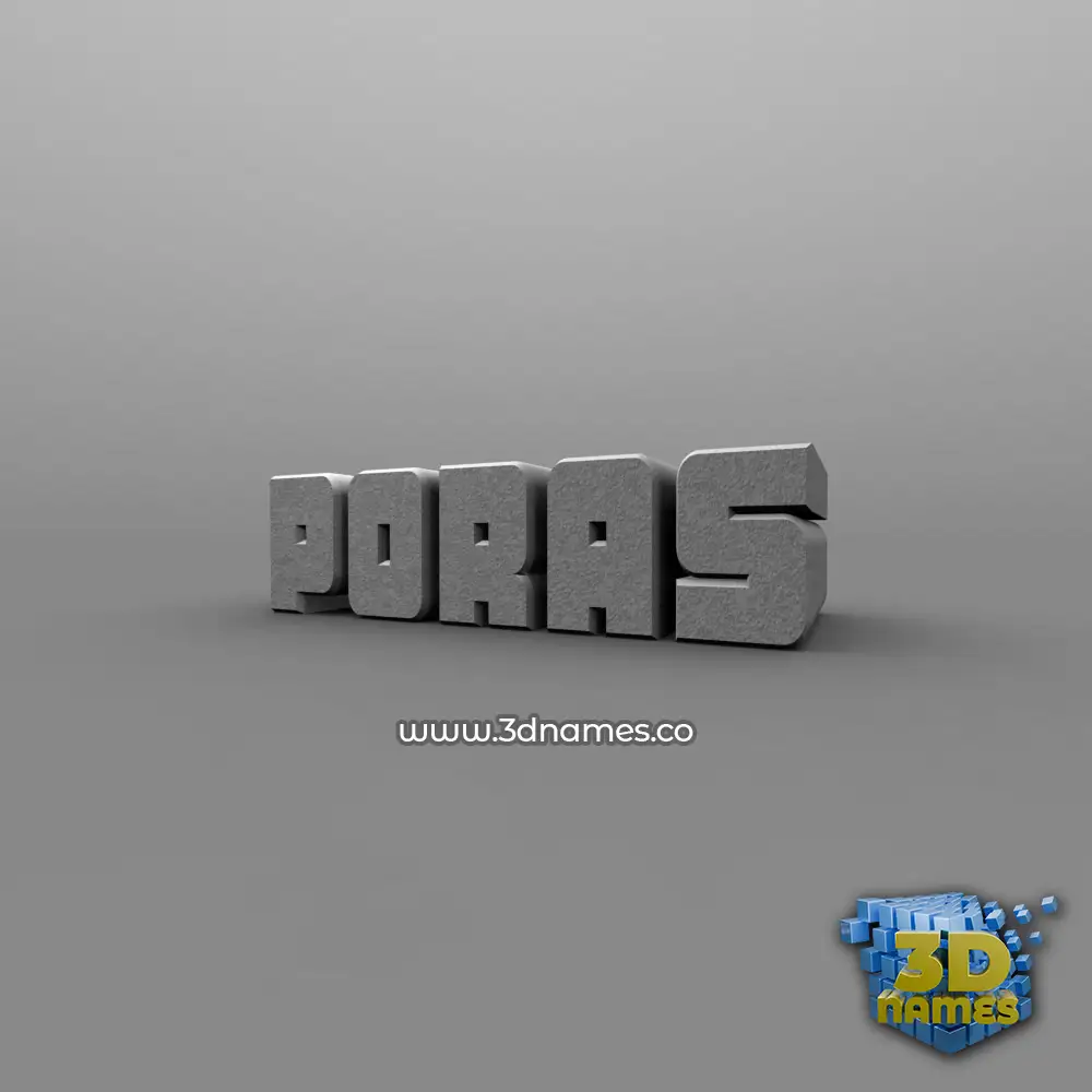 poras in Solid Grey style - 3D name wallpaper