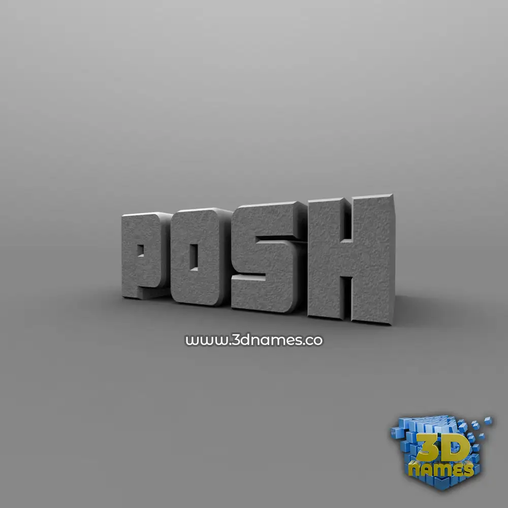 posh in Solid Grey style - 3D name wallpaper