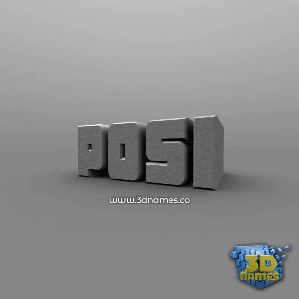 posi in Solid Grey style - 3D name wallpaper