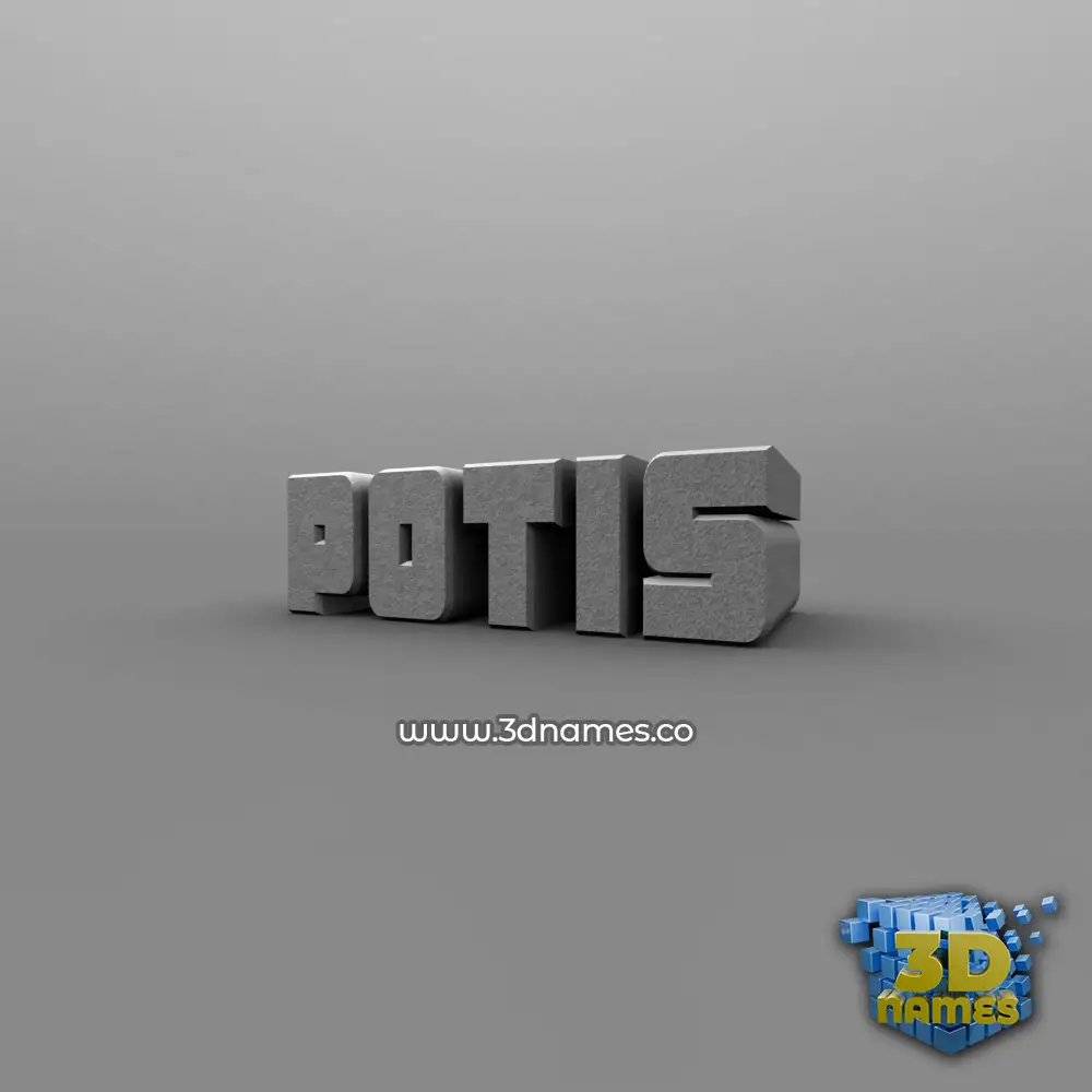 potis in Solid Grey style - 3D name wallpaper