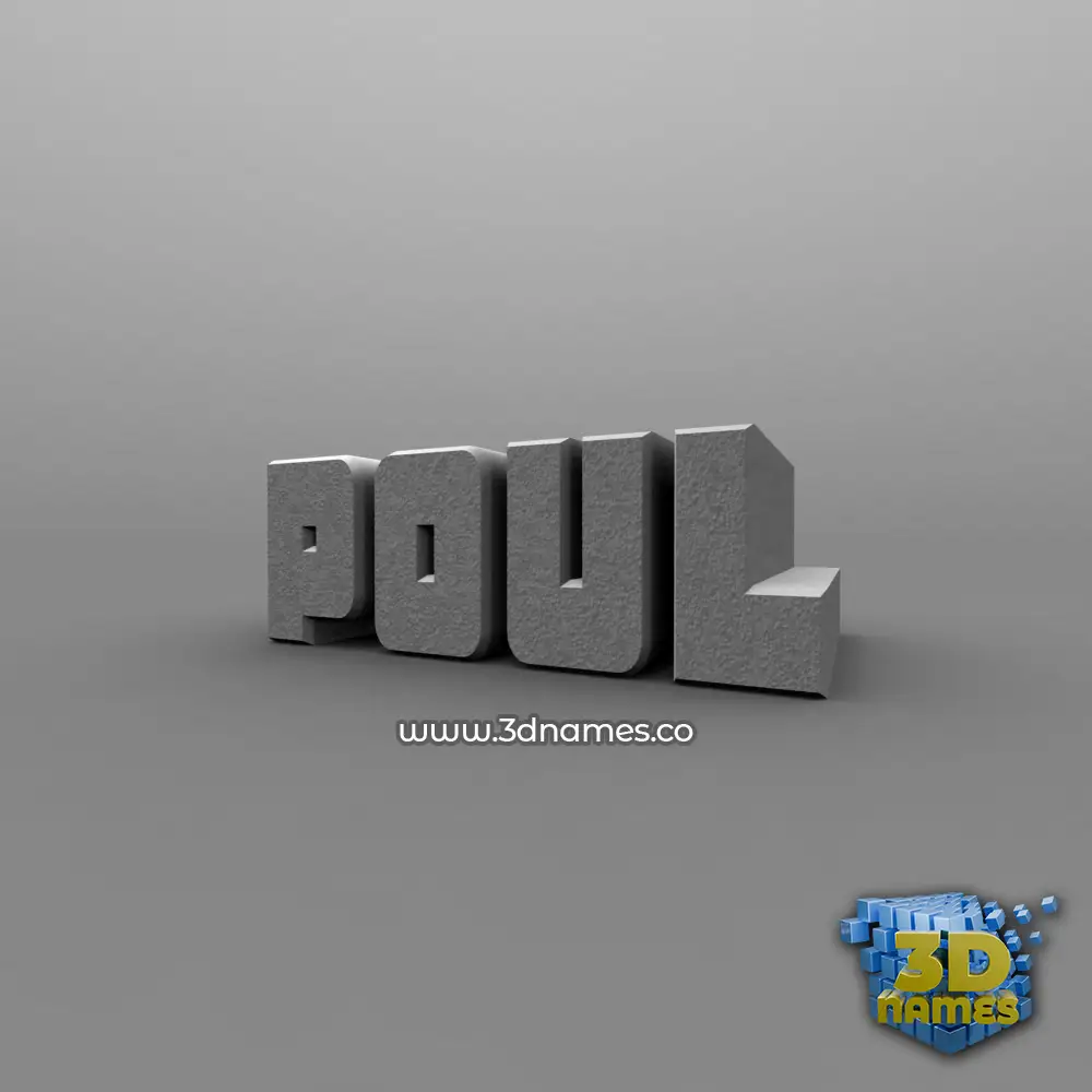 poul in Solid Grey style - 3D name wallpaper