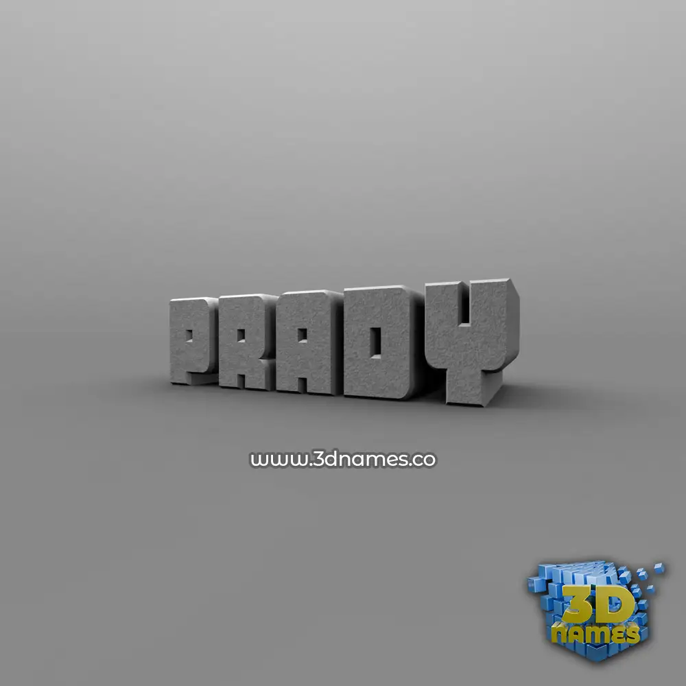 prady in Solid Grey style - 3D name wallpaper