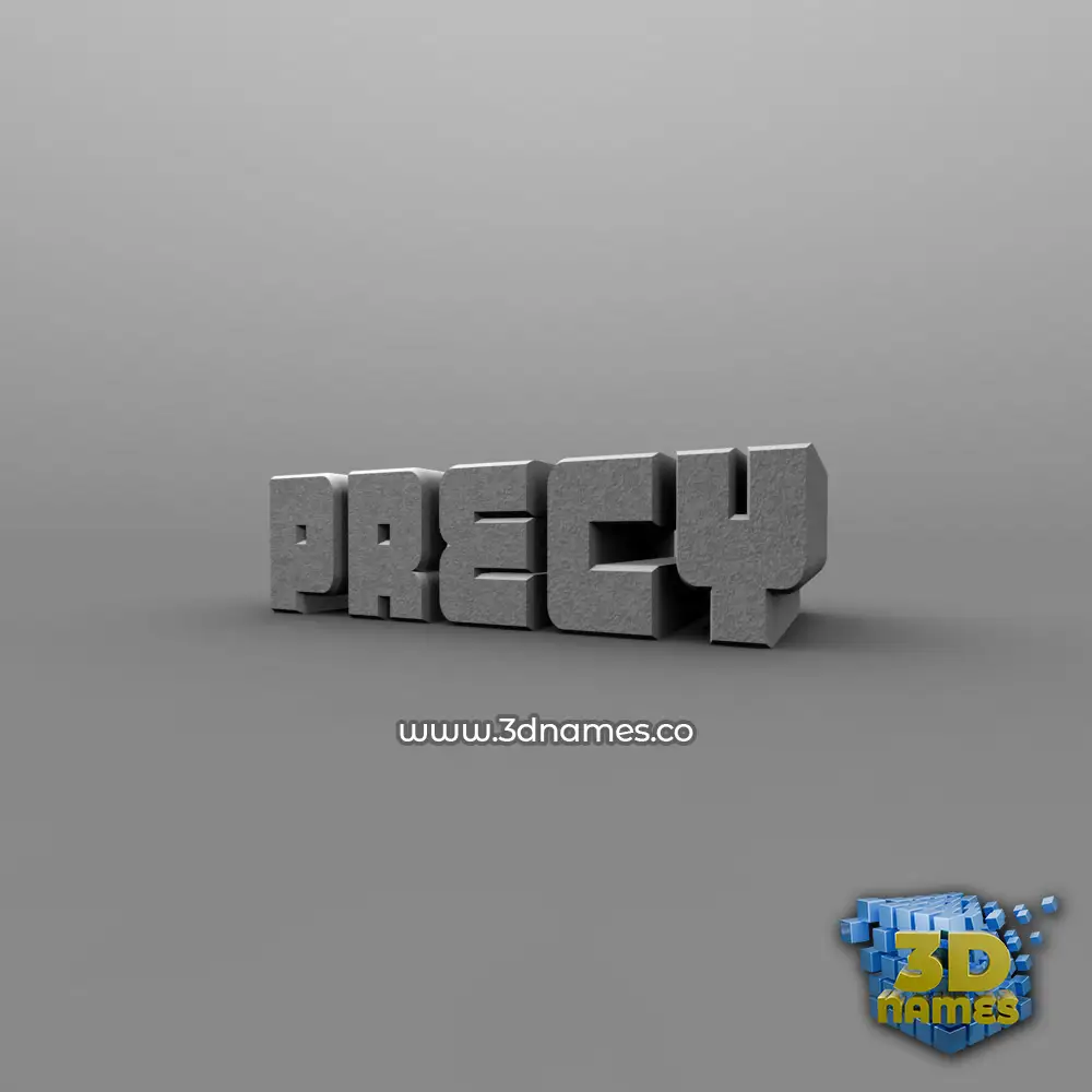precy in Solid Grey style - 3D name wallpaper