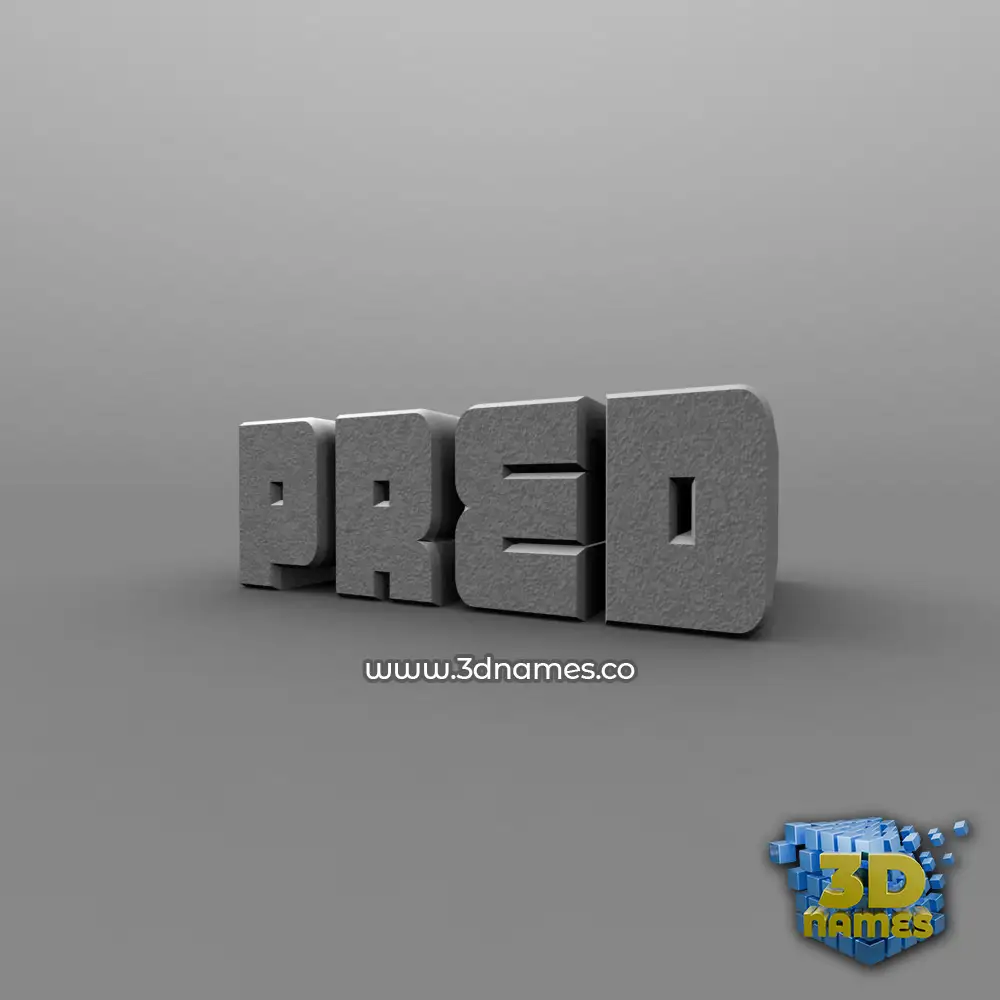 pred in Solid Grey style - 3D name wallpaper
