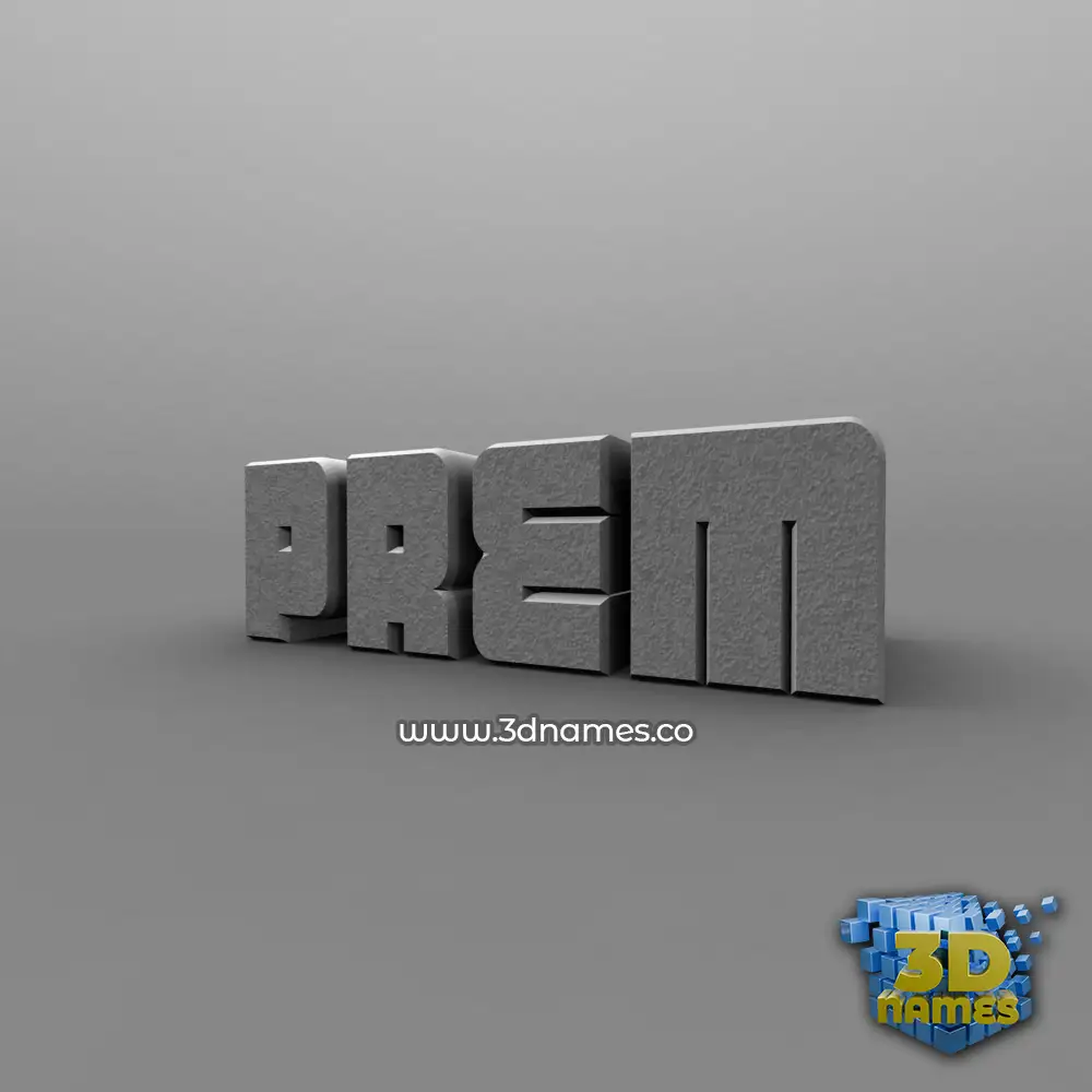 prem in Solid Grey style - 3D name wallpaper
