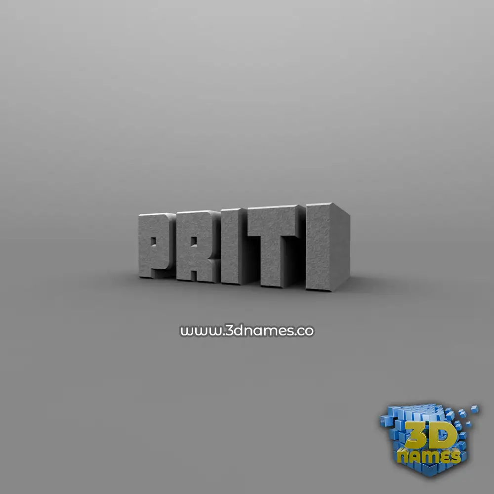 priti in Solid Grey style - 3D name wallpaper