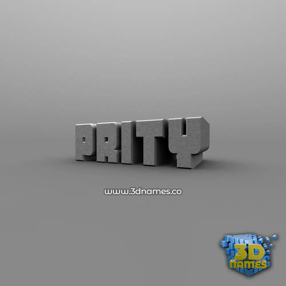 prity in Solid Grey style - 3D name wallpaper