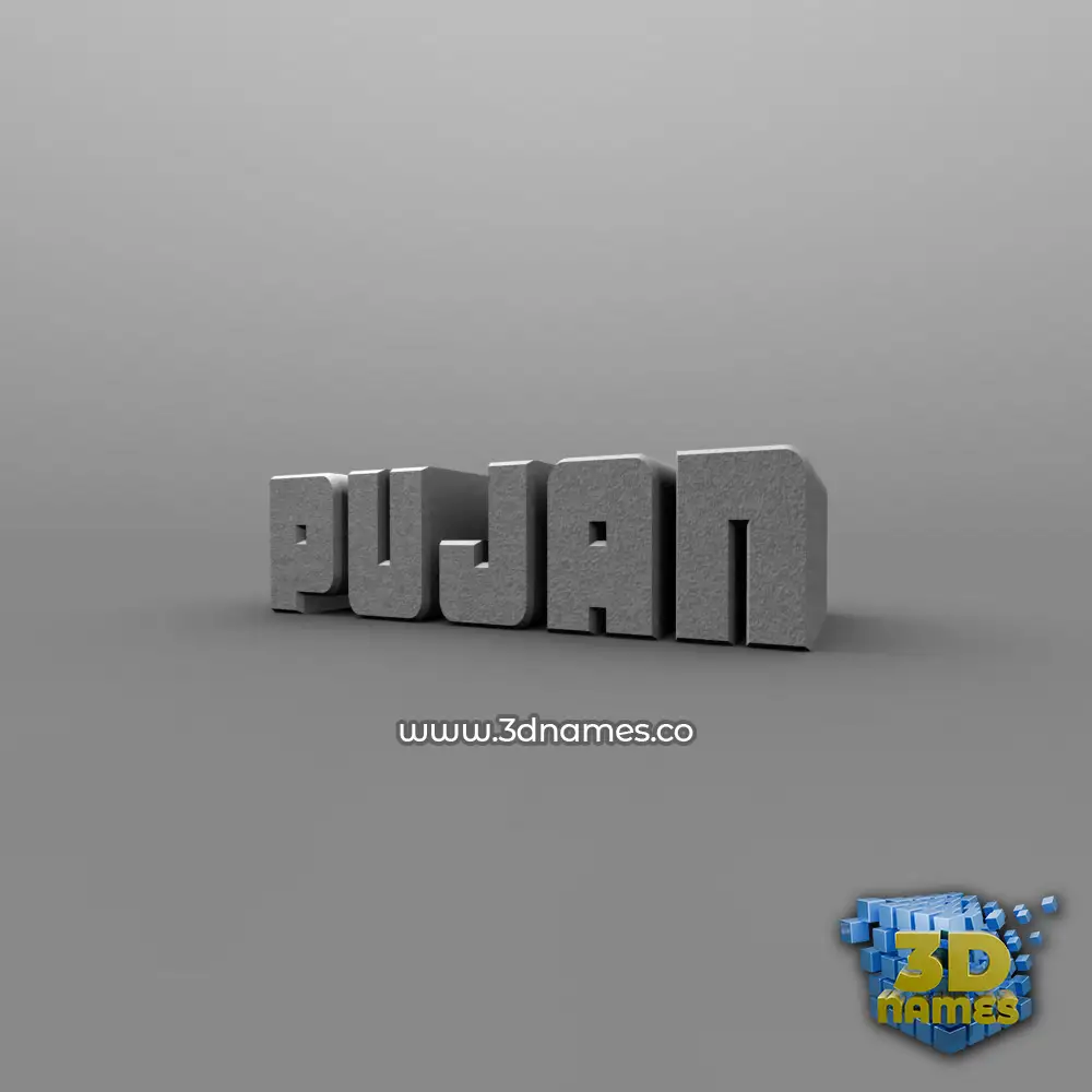 pujan in Solid Grey style - 3D name wallpaper