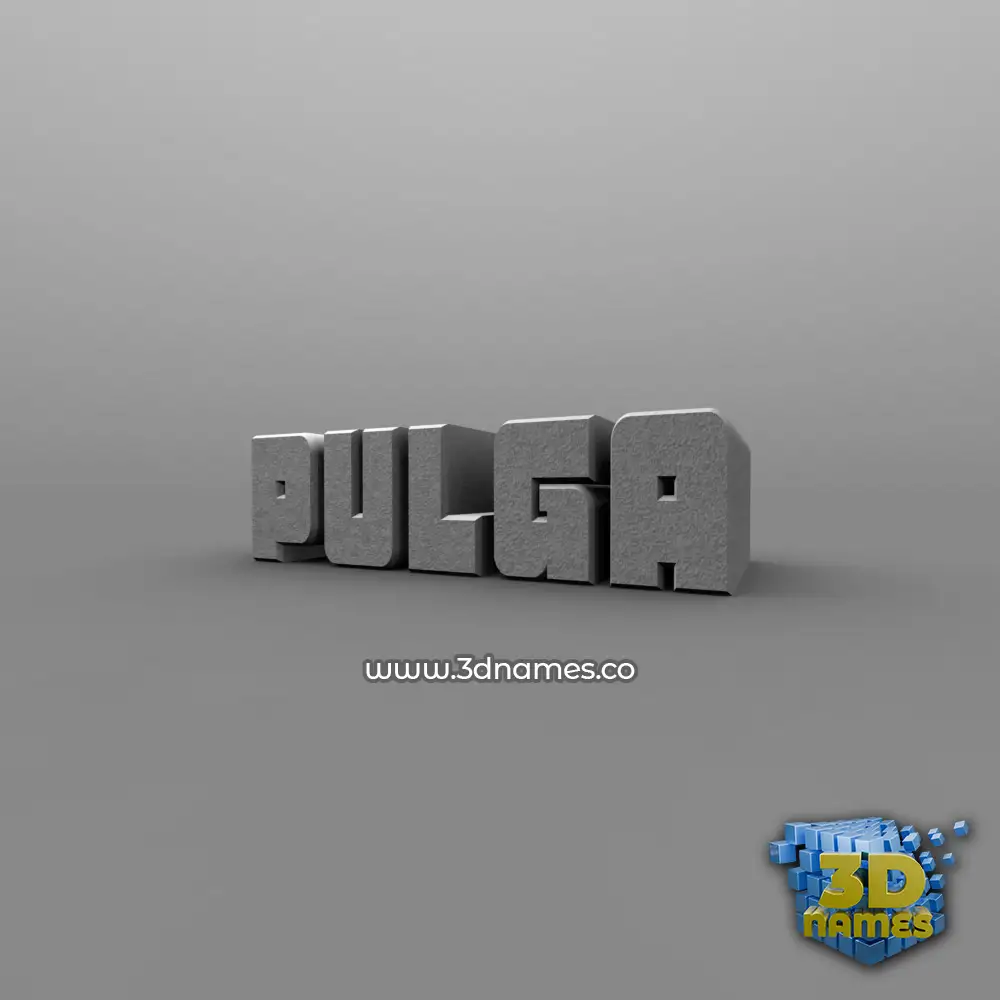 pulga in Solid Grey style - 3D name wallpaper