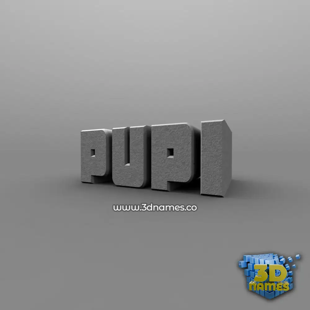 pupi in Solid Grey style - 3D name wallpaper