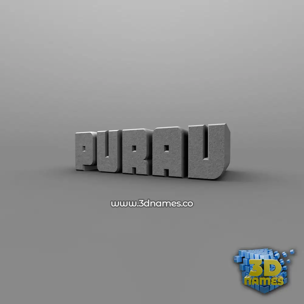 purav in Solid Grey style - 3D name wallpaper