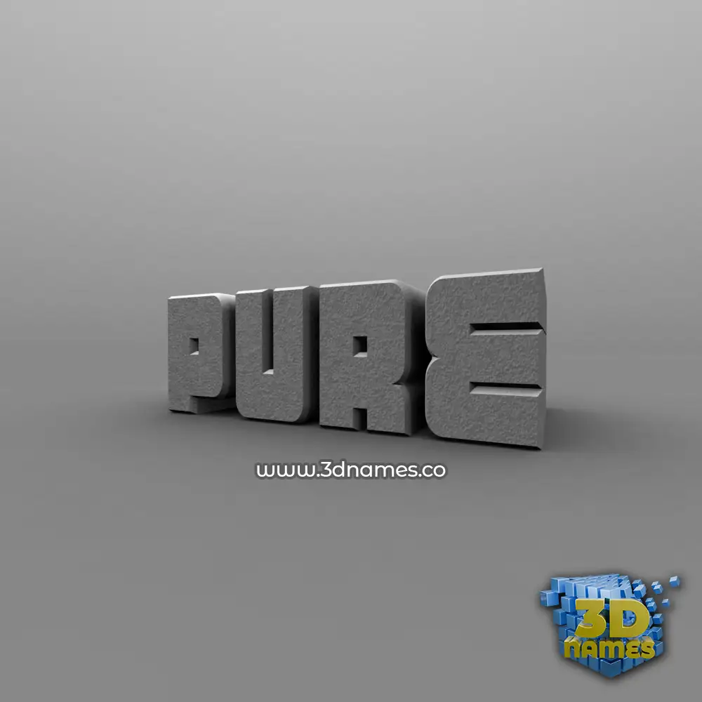pure in Solid Grey style - 3D name wallpaper