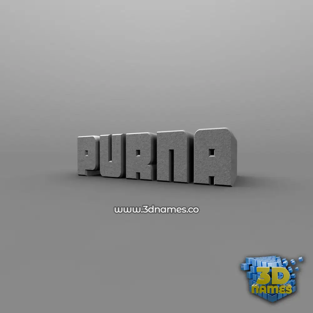 purna in Solid Grey style - 3D name wallpaper