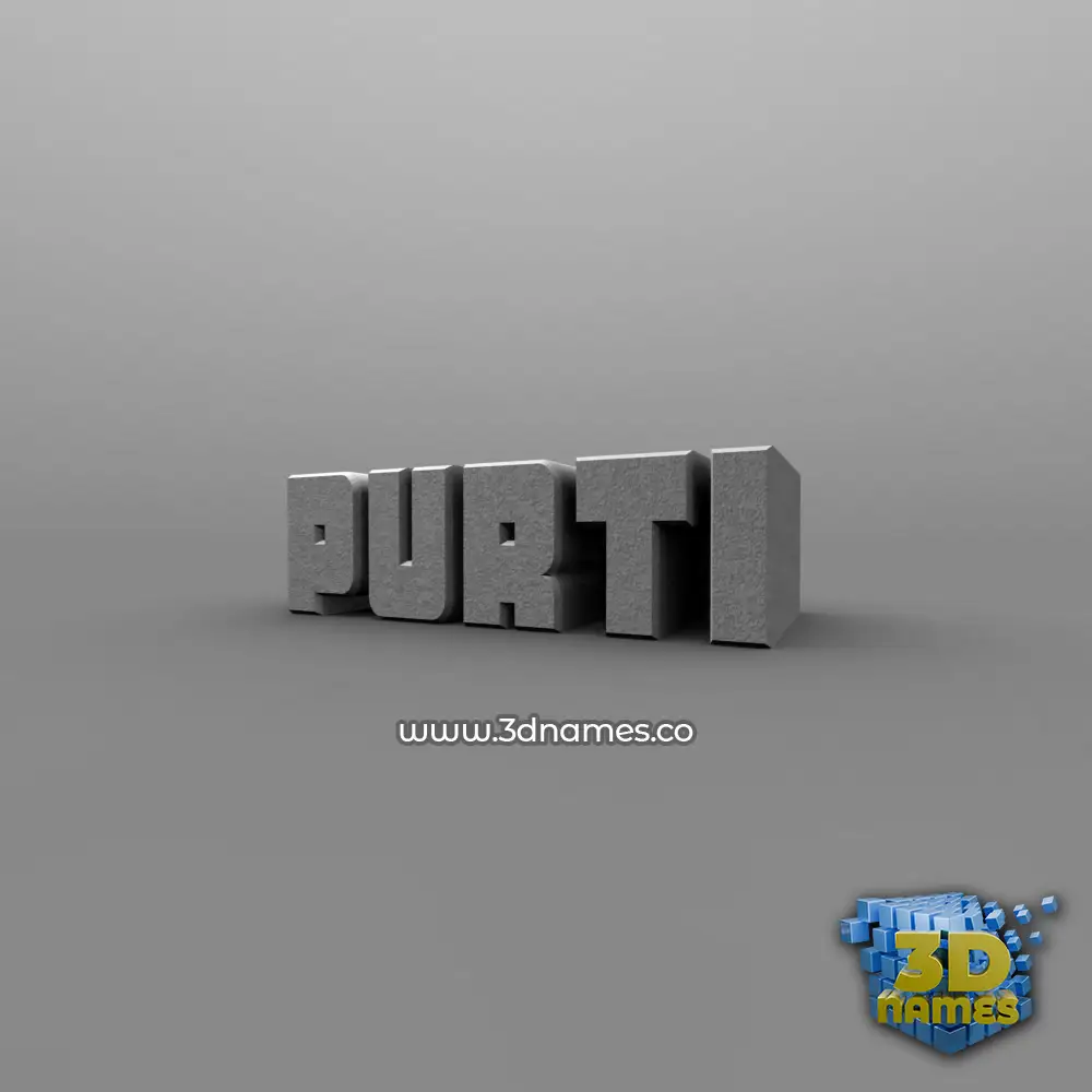 purti in Solid Grey style - 3D name wallpaper