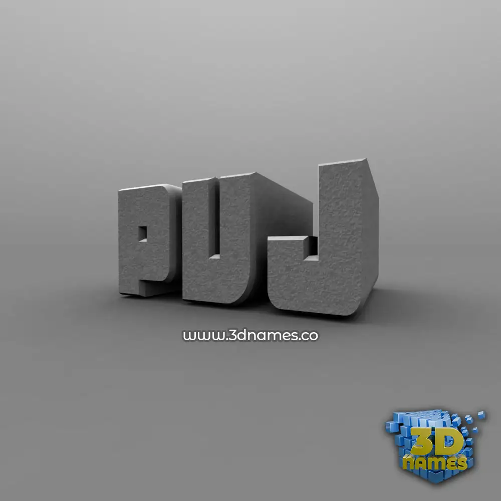 pvj in Solid Grey style - 3D name wallpaper