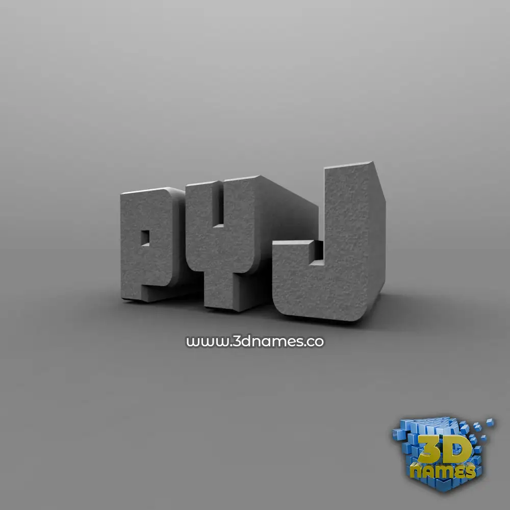 pyj in Solid Grey style - 3D name wallpaper