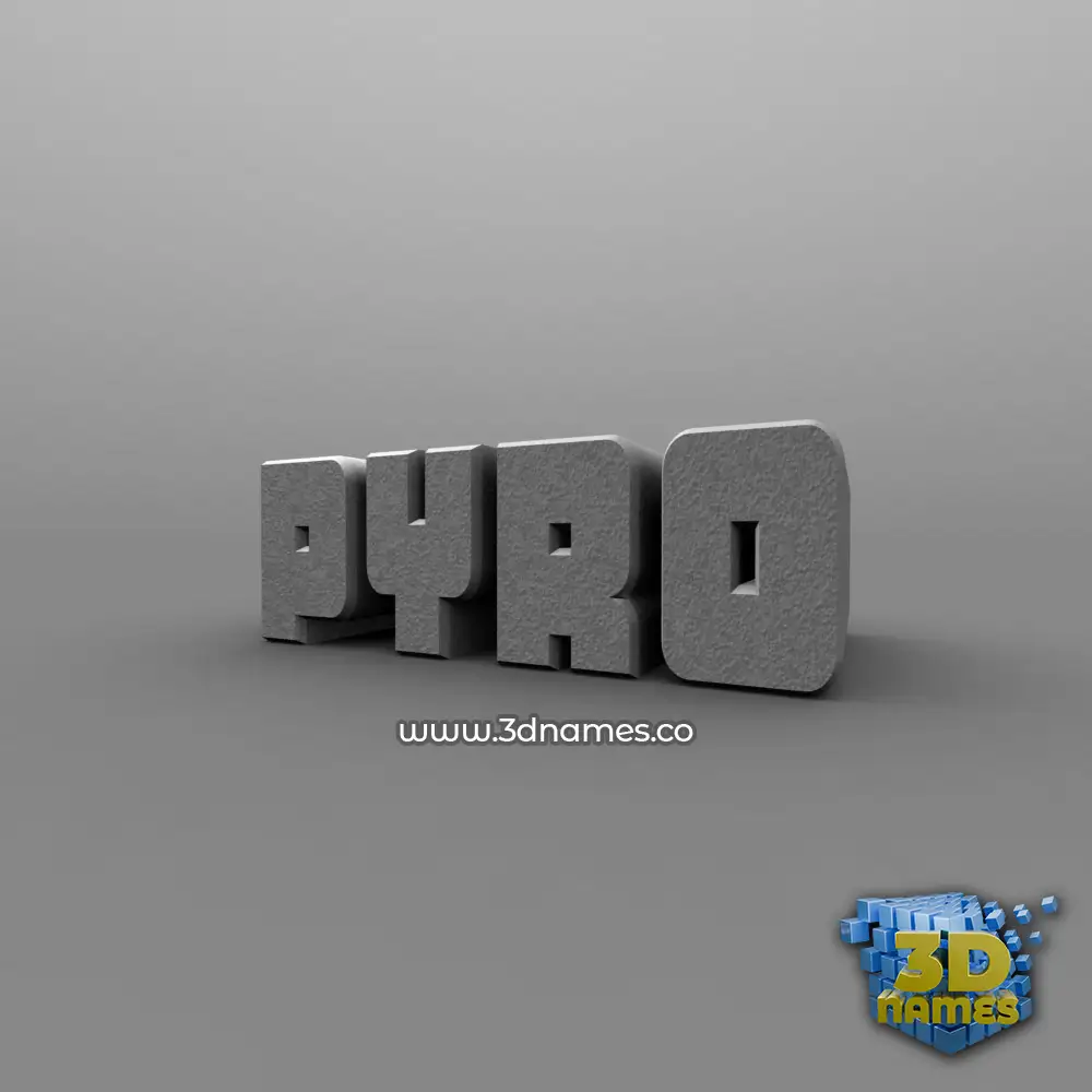 pyro in Solid Grey style - 3D name wallpaper