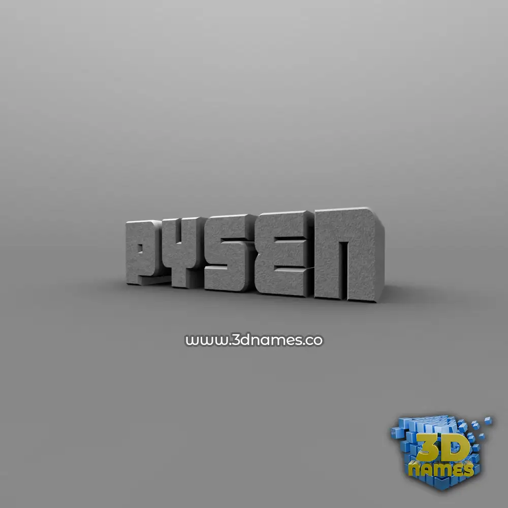 pysen in Solid Grey style - 3D name wallpaper