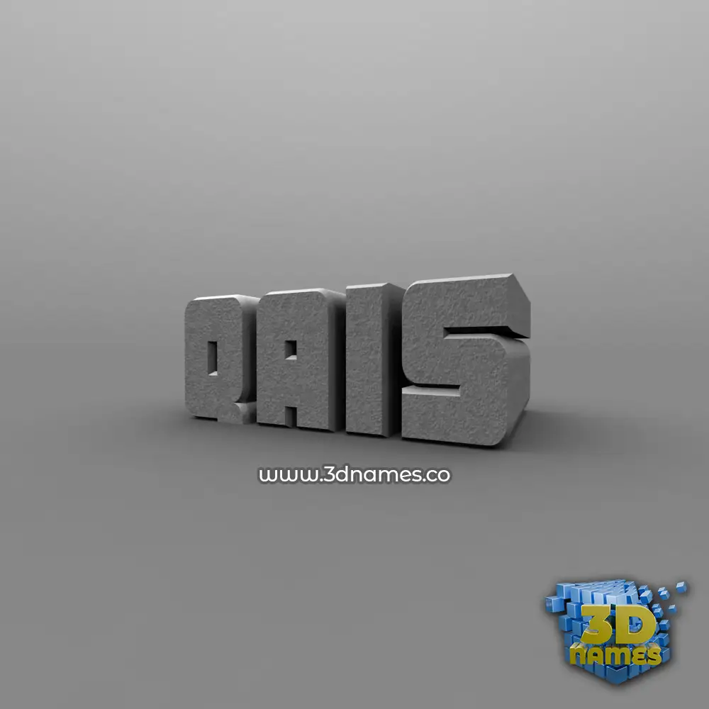 qais in Solid Grey style - 3D name wallpaper