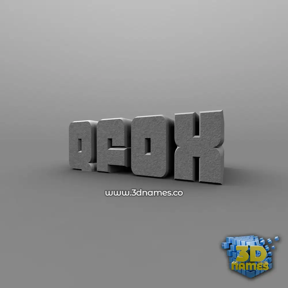 qfox in Solid Grey style - 3D name wallpaper