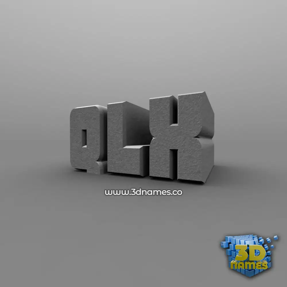 qlx in Solid Grey style - 3D name wallpaper