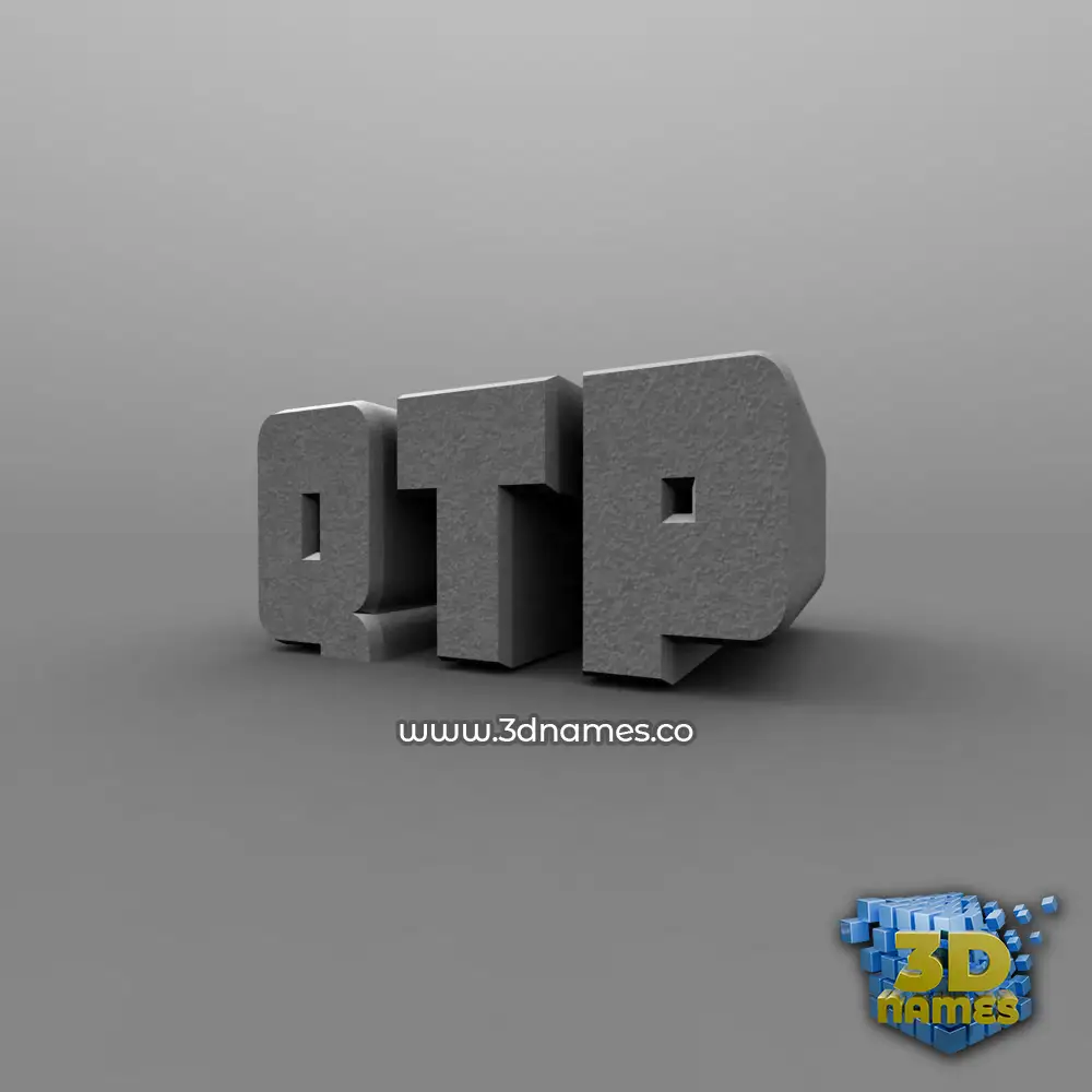 qtp in Solid Grey style - 3D name wallpaper