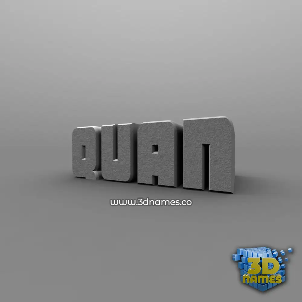 quan in Solid Grey style - 3D name wallpaper