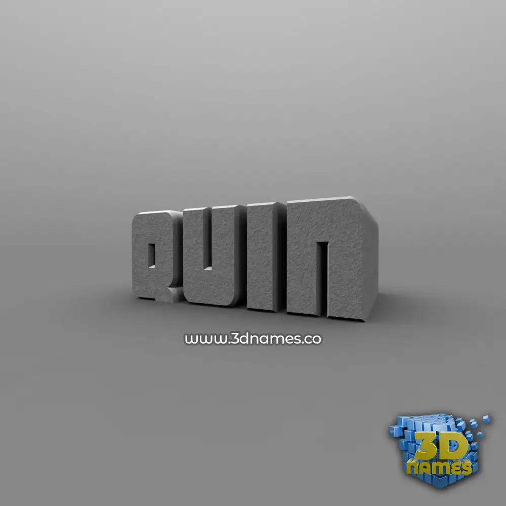 quin in Solid Grey style - 3D name wallpaper